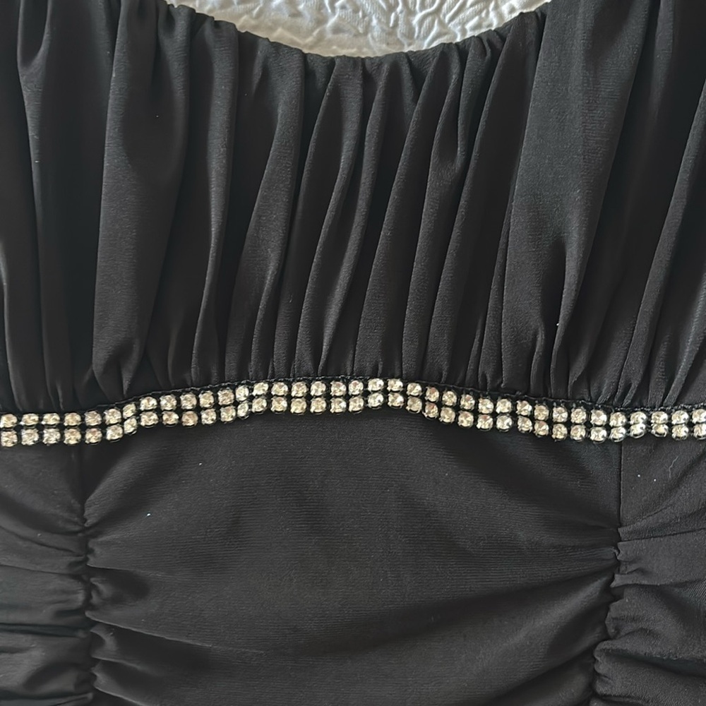 Ruby Rox Ruched Bodycon Rhinestone Spaghetti Strap Mini Dress - Picture 2 of 9